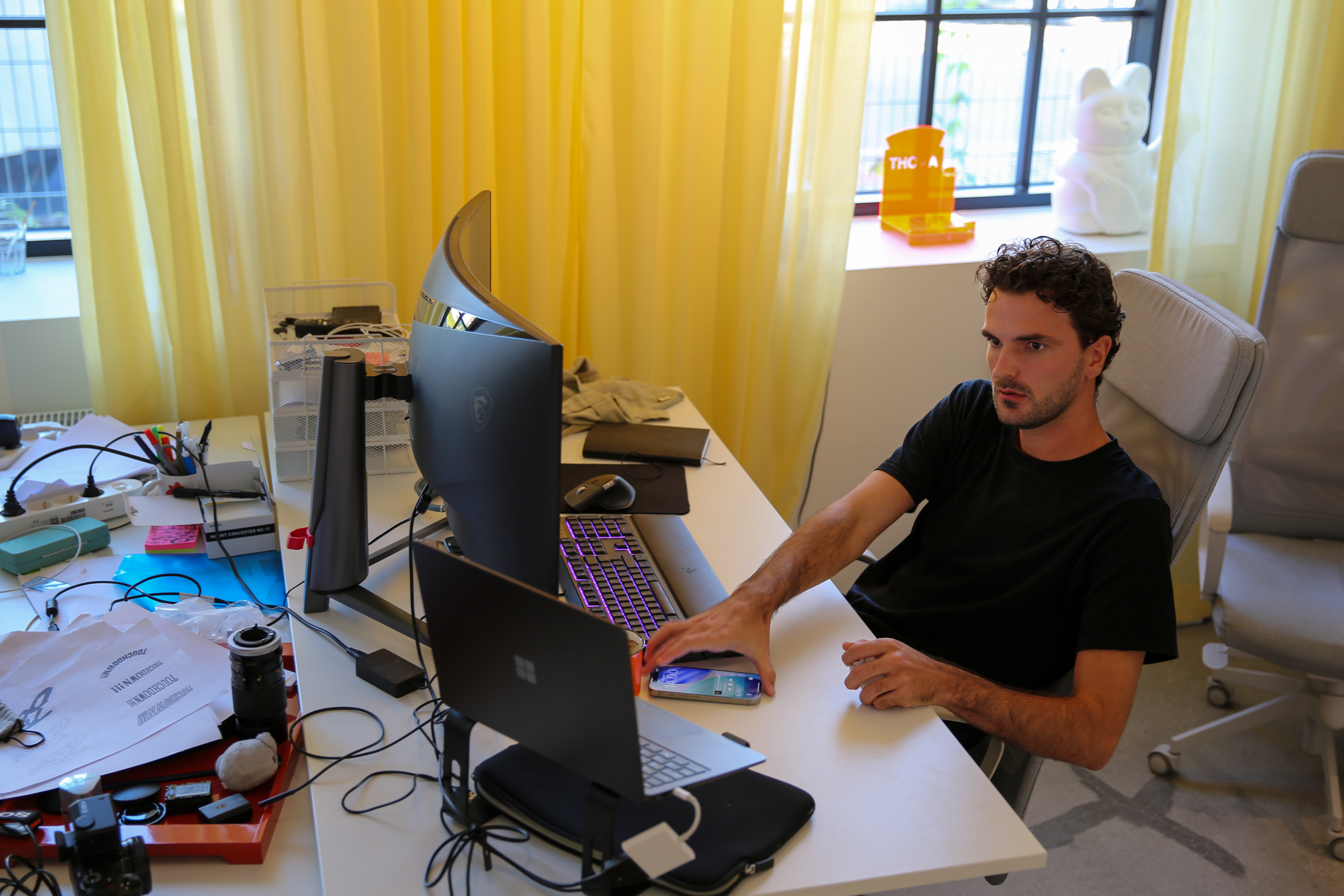 Jacob working at his desk