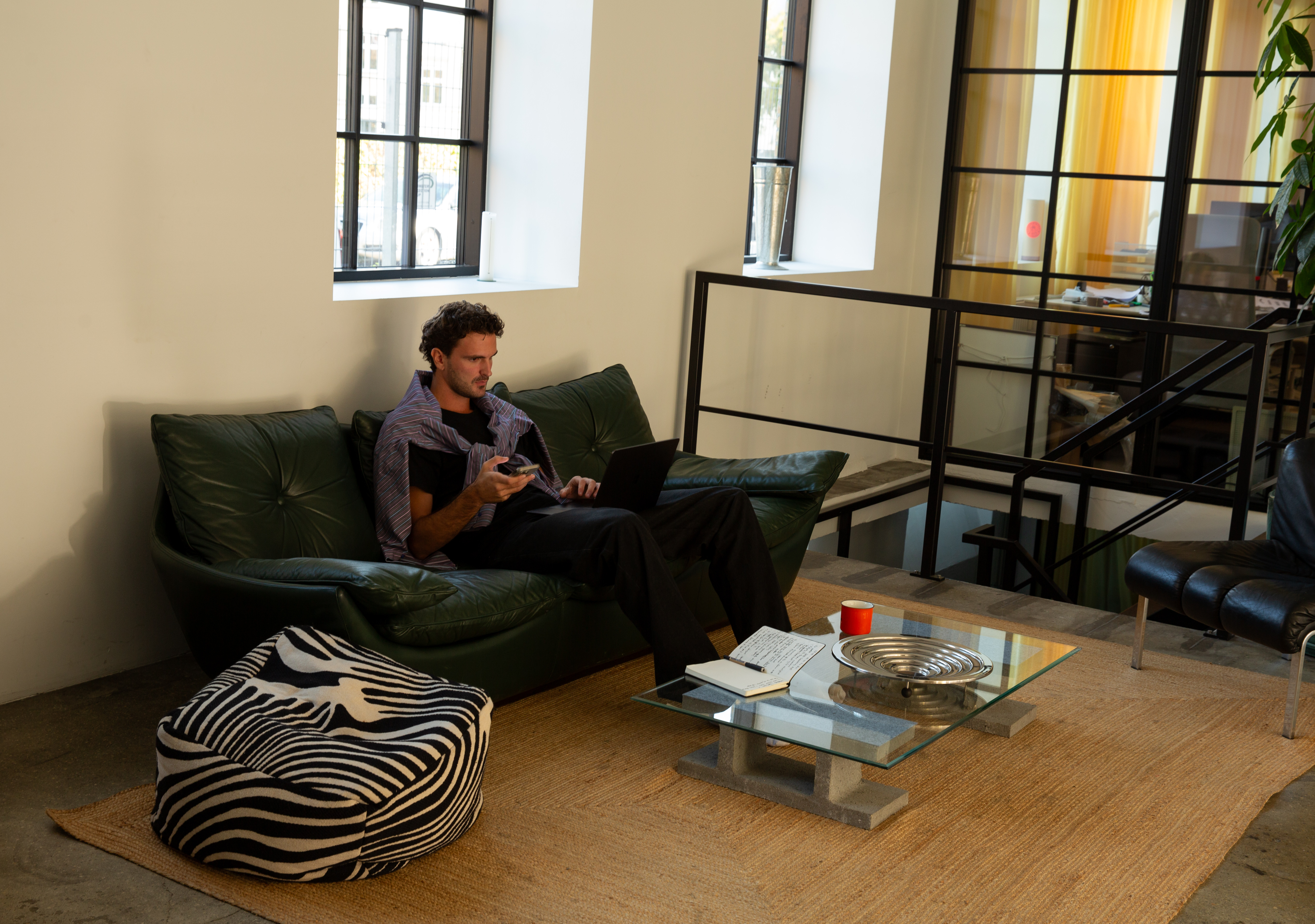 Jacob relaxing in a living room